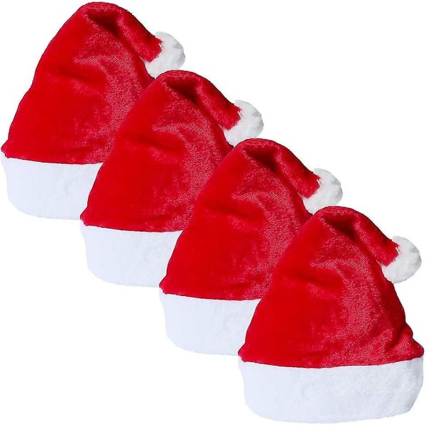 Joulupukin hatut Joulupukin hattu Unisex punainen paksunnettu sametti Joulupukkihattu-joulu klassinen hattu joululakki Joulupukki Cap