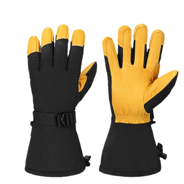 Opvarmede handsker, vinter elektriske varme handsker til mænd, kvinder, XL gul autotermostat og berøringsskærm og vandtætte til alle slags