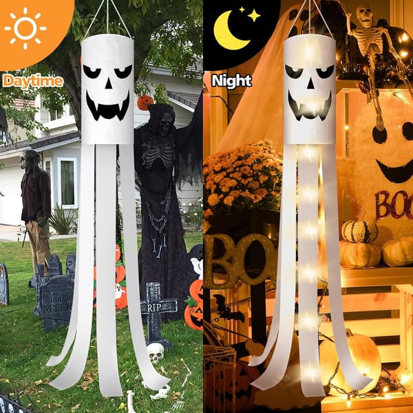 2 stk Halloween-dekoration, 1,8 m Halloween-vindpose, egnet til