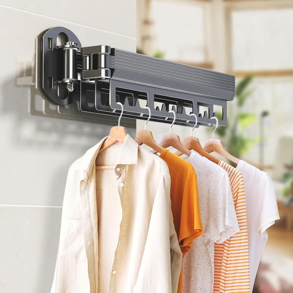 Wall Mounted Clothes Drying Rack, Extendable Wall Mounted Drying Rack (Triple), Space Saving Wall Rack, Portable, Space Saving Balcony Laundry