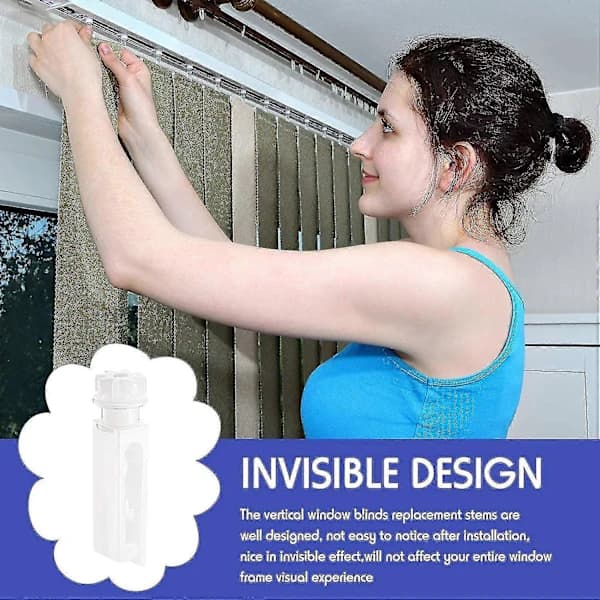 HA~30 st Vertical Blind Stem Replacement White Stems For Vertical Window Blinds Vertical Blind Carrier (tangle)