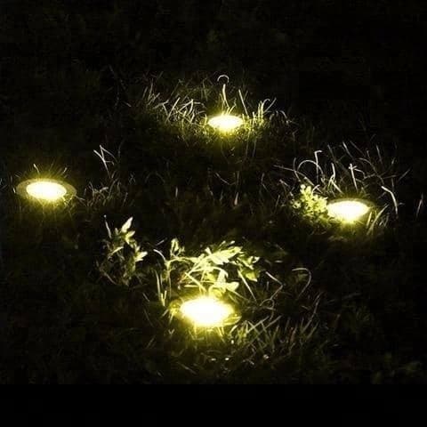 Solcelle LED-spotlights 4-pakning for hage med spyd - Utendørsbelysning
