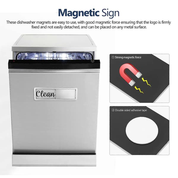 Diskmaskinsmagnet Ren Smutsig Skylt Ren Smutsig Magnet Ren Smutsig Magnetisk Diskmaskinsskylt