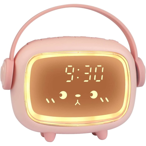 Alarm Clock Children Digital Children's Alarm Clock Light Alarm Clock For Girls Boys Digital Clock Angel Night Light Led Alarm Clock With Light Bpink