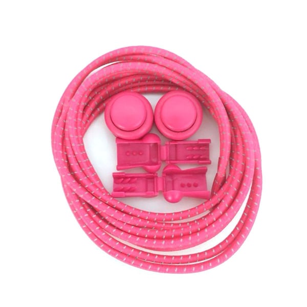 1 Par Sportsko Snor Elastiske og Reflekterende Lazy Snor til Løb Vandreture Klatring Jogging ( Pink