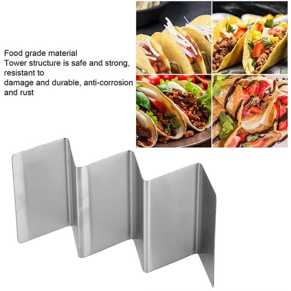 2 stk. tacoholdere i rustfrit stål til restaurant, hotel, hjemmekøkken, type 3