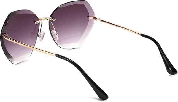 Dame Oversized Rammeløse Solbriller Diamantslipte Linser Solbriller B2569