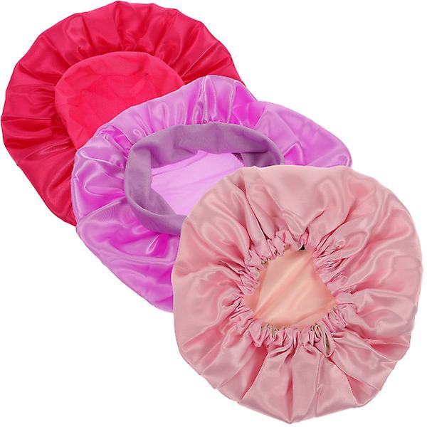 3 kpl Lasten Scrunchies - Lasten Unihattu Elastisen Laajan Yöhatun Polyesteri Unihattu Hiustenhoitohattu Silkkihius Huivi Lapsille Punainen 29x29cm Red 29x29cm