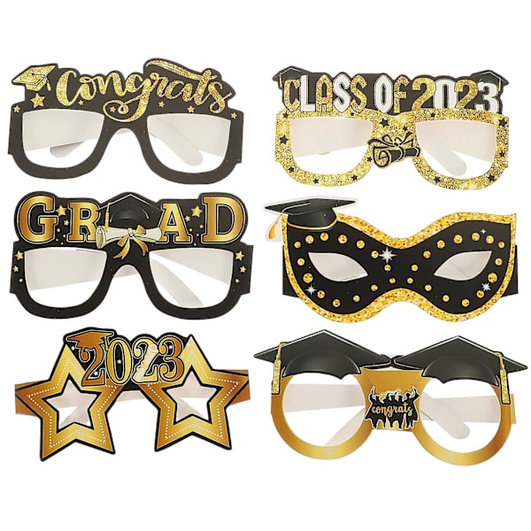 12 stk Papirfestbriller Graduation Party Briller Grad Papirbriller Grad Fotorekvisitt 14.5X11.5X8CM 14.5X11.5X8CM