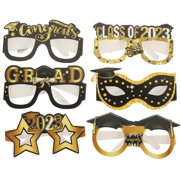 12pcs Paper Party Glasses Graduation Party Glasses Grad Paper Glasses Grad Photo Prop14.5X11.5X8CM