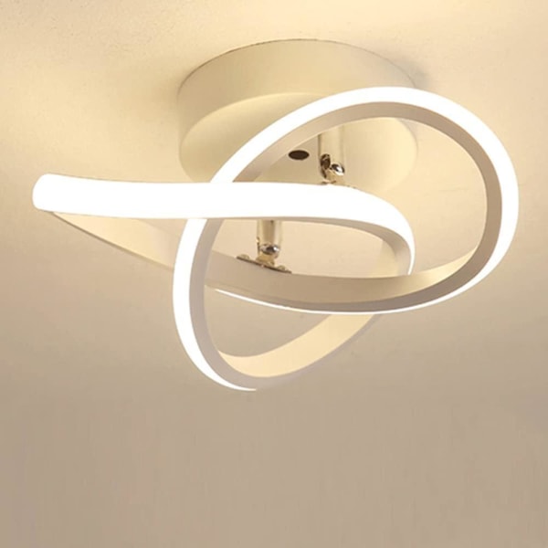 LED-taklampe for gang Moderne personlighet Design ringer Lysekrone Taklampe for stue Soverom Soverom Svart og hvit Varmt lys 22w (hvit)