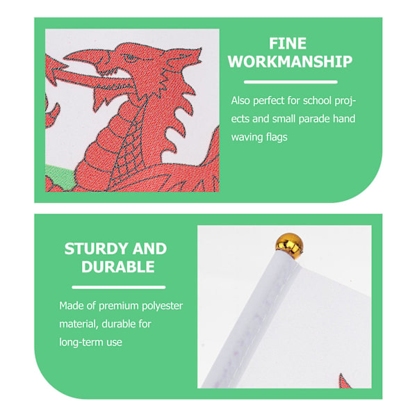 20 st Wales Handviftande Flaggor Wales Nationell Landsflagga Mini Polyester Kontorsbord & Litet Bord