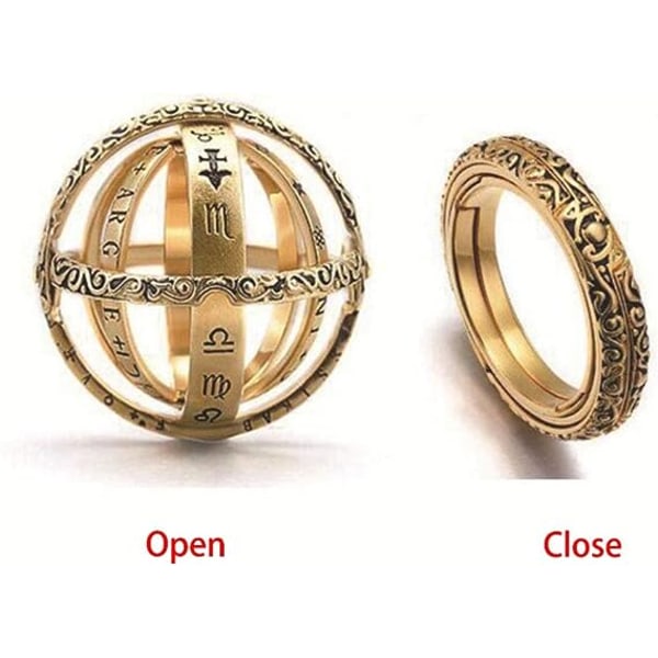 Astronomical Finger Vikbar Ring Astronomical Sphere Ball Ring Vikbar Cosmic Ring Present för Kvinnor Män