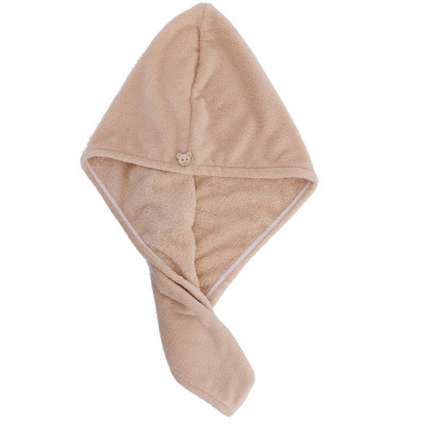 Brun 1 stk Mikrofiber Hårhåndkle Superabsorberende Hår Tørkehåndkle Turban for Kvinner og Jenter Rask Magisk Hår Wrap Bading Innpakket Hette
