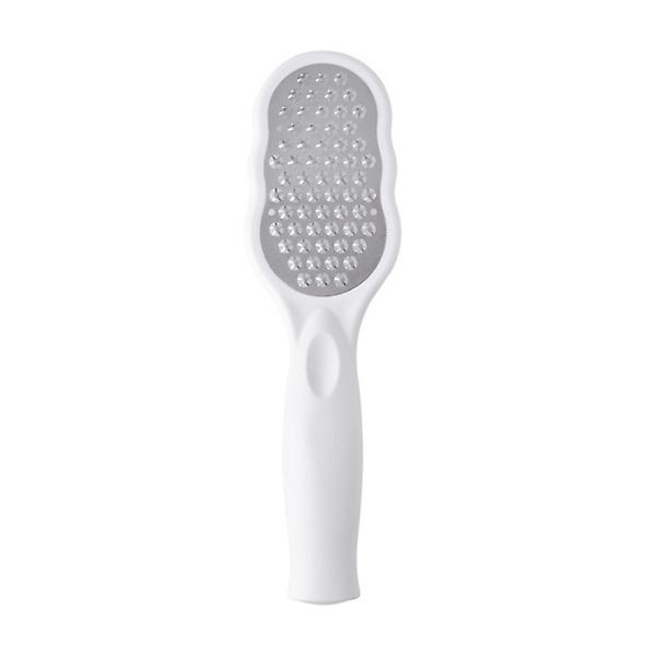 Handhållen fotfil för förhårdnader, exfolierare, handskinnborttagare, dubbelsidig fotsskrapa, vit, 23,6 x 6,8 cm