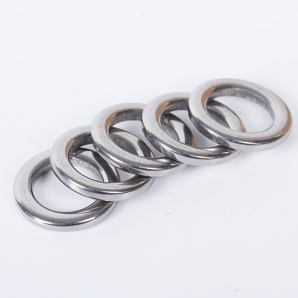 20 stk. Fiskeringer i rustfritt stål, sett 1,5 mm * 5,5 mm * 8,2 mm, solide ringer for jigging, assistkroker, fiskebetenner, koblinger