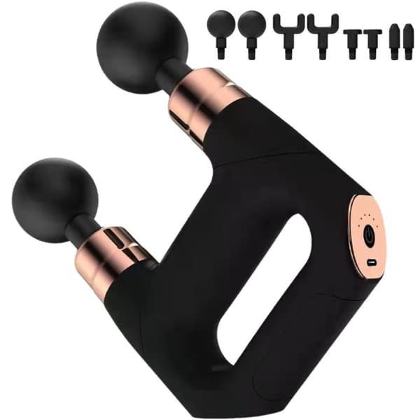 Massagepistol 8 mundstykker - Dobbeltsidet kropsmassager
