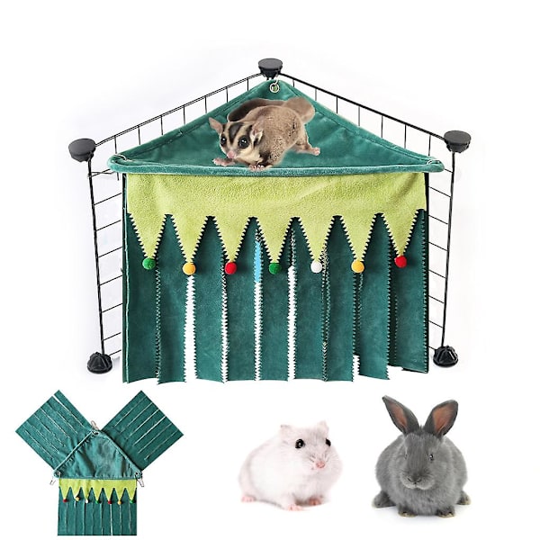 Jouluvihreä Kokeilukotelo Ripustuva Hammock-Talo Hamsterin Telttateltta Leikkiin ja Nukkumiseen Jouluvihreä