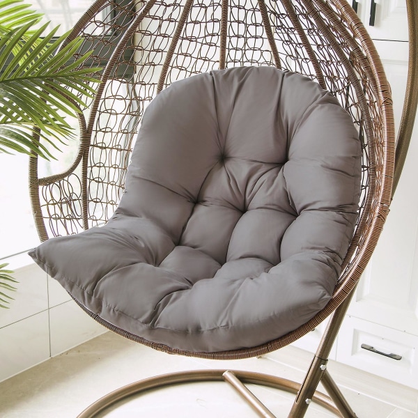 Kurv Egg Chair Sitteputer Hage Hengekøye Vuggeputer Vaskbar mørk grå Washable dark gray