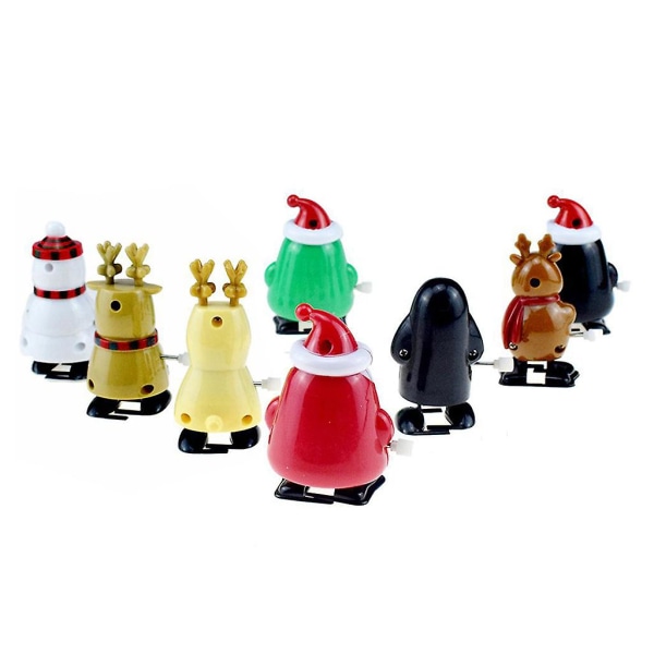 8 Pack Santa Claus Wind Up Lelut Päätä hyppäävät Lasten Joulutarvikkeet Juhla