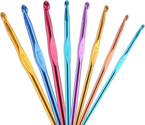 14 Pieces Aluminum Crochet Hooks, Multicolor Knitting Needles Craft Making Tools Yarn Set 2mm-10mm