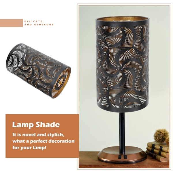 Svarte Lampeskjermer, Gulvlampe og skjermfeste kan ikke akseptere selvmonterte gulvlamper og vegglamper (20*12*12 cm)