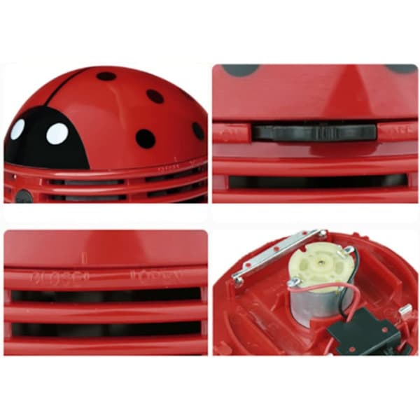 Mini Vacuum Cleaner for Desk, Ladybug Design, Home Office, Dust Collector, Table Vacuum Cleaner, Computer