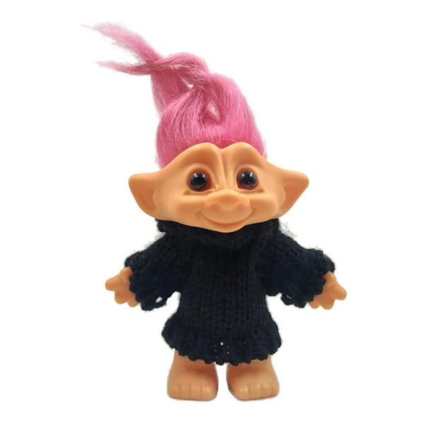 Lovely Lucky Troll Dolls Multicolor Hair with Clothes Action Figures Toys - Pink Pink Hair little troll dolls