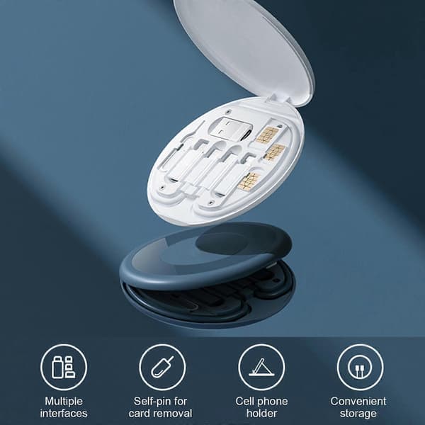 Alt-i-én Multi Opladerkabelstik USB-oplader Opladerkabel til mobiltelefon