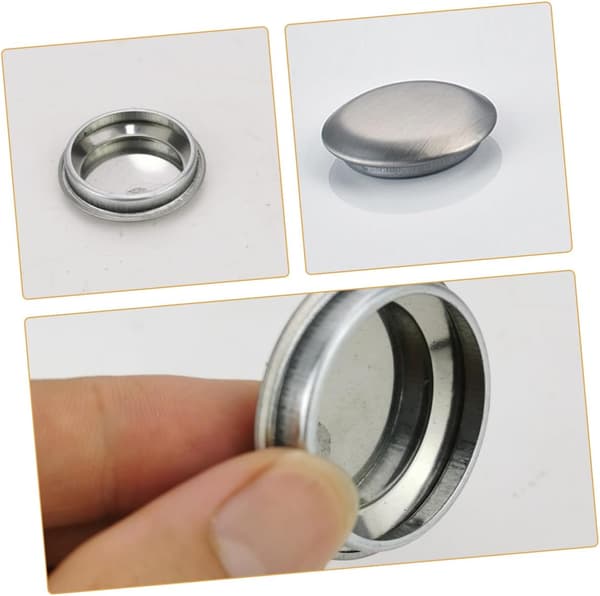 Sett med 6 metalliske vaskekumplugger for vaskekumhull