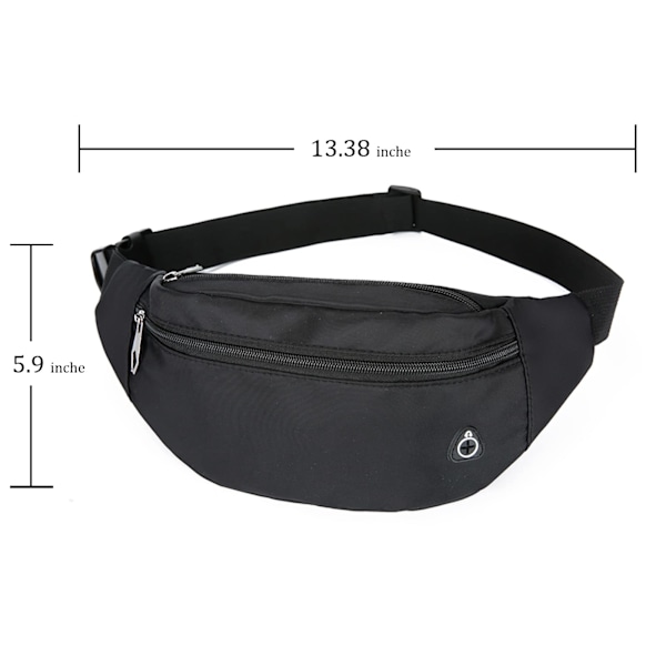 Crossbody Midjeväska för Män & Kvinnor, Stor Midjeväska & Höftväska med Justerbar Rem för Utomhus Träning Resor Vardag