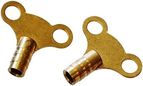 Radiatorkran Nyckel Klocktyp Massiv Mässing - 2-pack