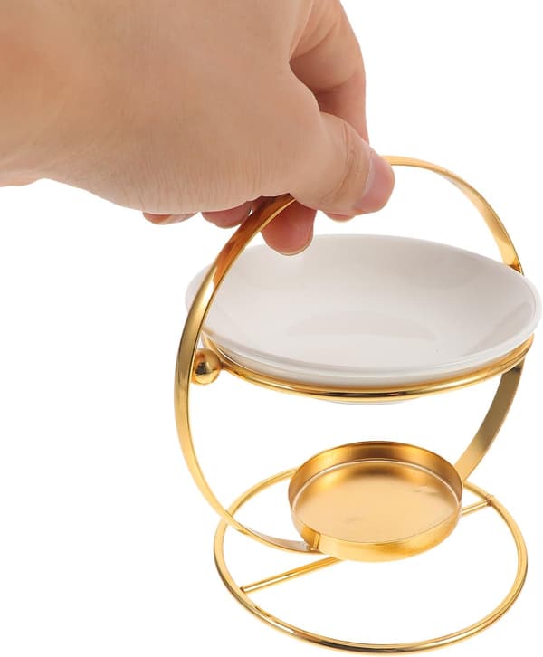 Aromaterapilysbrenner med jernstativ og keramisk oljediffuser