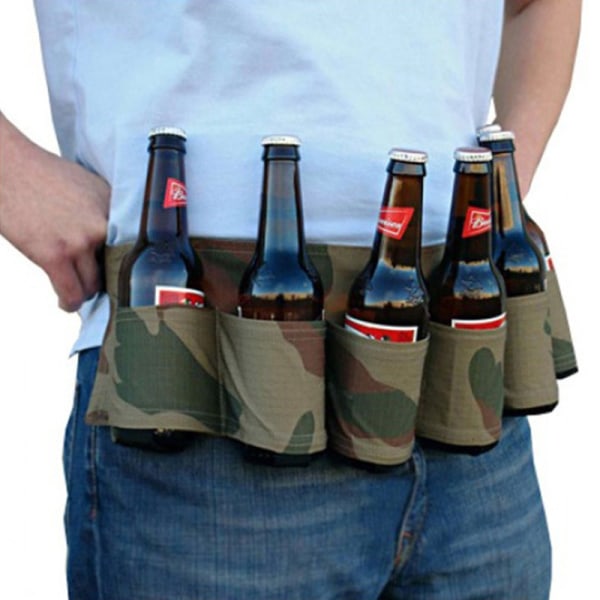 Camouflage Beer Belt 6 taskua 600D Oxford kangas säädettävä retkeilykalastukseen