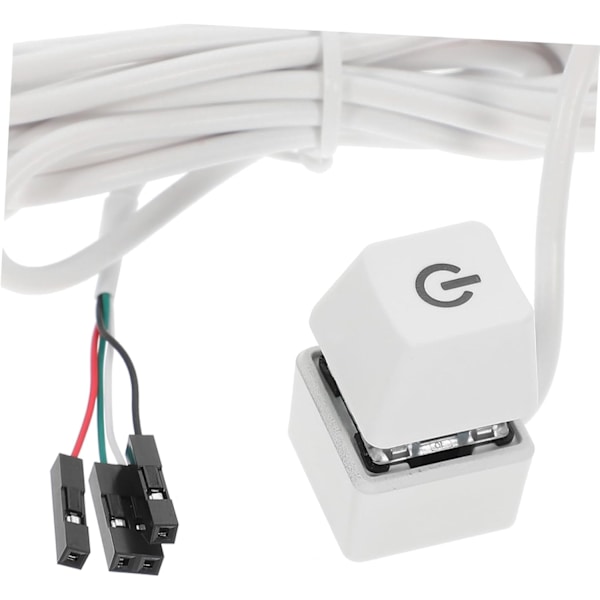 PC Power Button Computer Case Button White Cable 1.65m Extension for Easy Use Random