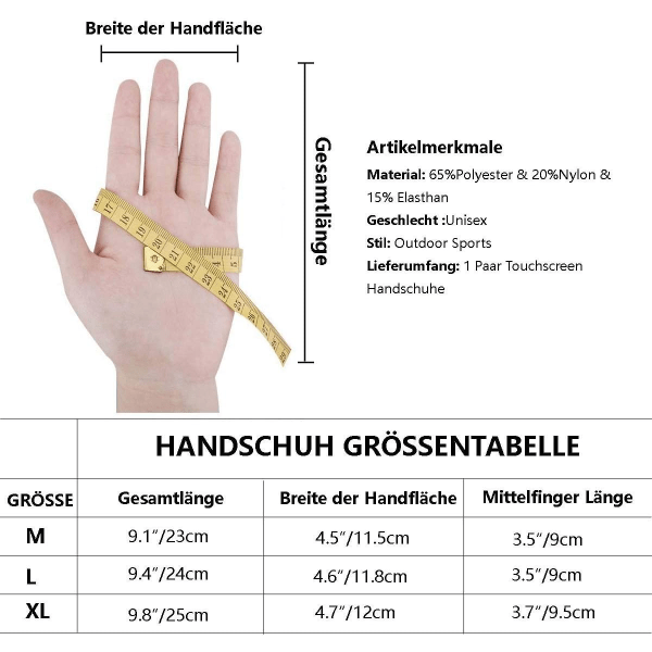 (M)Taktiska handskar för män - Pekskärm - Cykelhandskar - MTB-handskar - Utomhussporthandskar - Perfekt för Airsoft, Militär, Pai