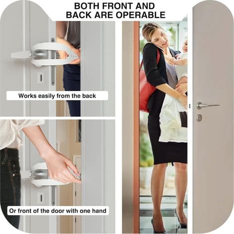 Cat Door Latch, Fixed, Adjustable and Replaceable, Easy for Cats to Enter and Exit, Prevents Dogs from Spreading Mess and Eating, 2-Pack