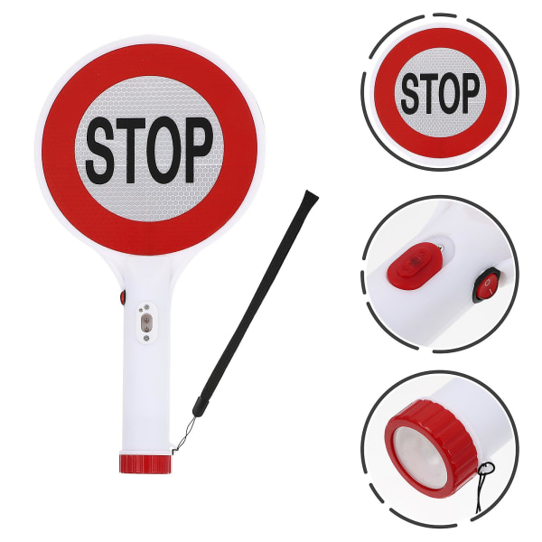 Lelut Lapset Liikenteen varoitusvalo Jalankulkijan merkki Led Liikennevalo Vilkkuva kädessä pidettävä Stop-merkki T 35X18.5CM