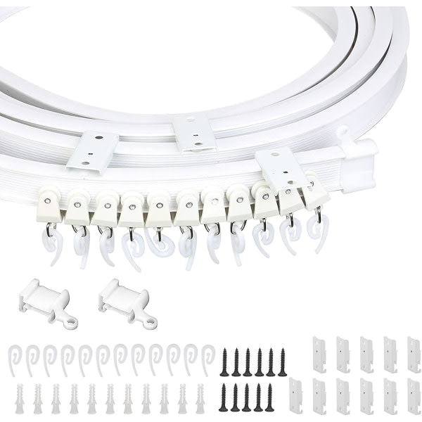 Ceiling Curtain Track Kit (91pcs) Includes 3m Flexible Curtain Track 11 Mounting Brackets 26 Gliders 26 Curtain Cilps And 4 End Caps Curtain Rail Syst