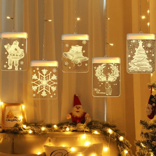LED USB-slyngelys, 3D-juledekorasjon, festdekorasjon