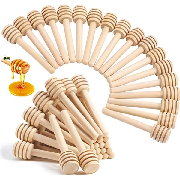 50 STK 8CM Honey Dipper Sticks Honningrører Dispenseringsstav for bryllupsfester for honningkrukke Dispensere Drypp honning
