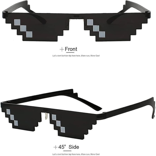 [3 st], Herr Dam Glas 8 Bit Pixel Mosaik Glasögon Fotorekvisita Unisex solglasögon