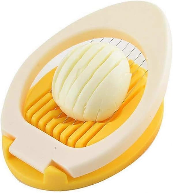 Multifunctional Egg Slicer Egg Divider, Cuts Eggs, Boiled Eggs, Canned Eggs, Ham, Bananas and Slices Efficiently (Yellow)