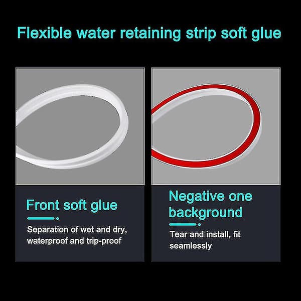 Foldable Shower Threshold Water Barrier Water Stopper for Shower 3M 3M