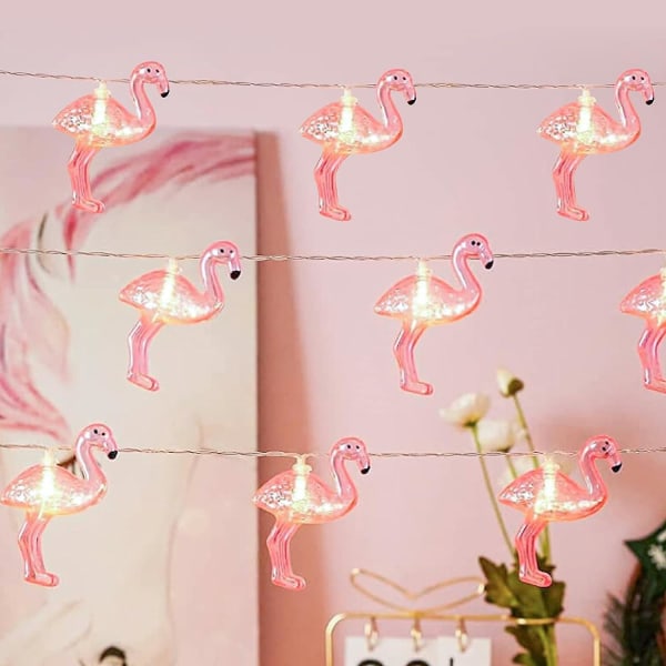 Pink Flamingo Lysstreng, 6,5 Fod Lysstreng Med 20 LED Batteridrevne Flamingo Feelygter Til Flamingo Gaver, Flamingo Fest Og Havepynt