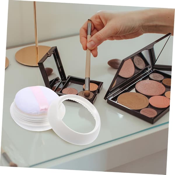 2 sæt pudderæske pudderkvaster foundation makeup pudder løst pudder kompakt beholder makeup