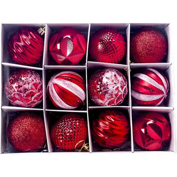 12-pack 2,5 tum Röda Julgransprydnader