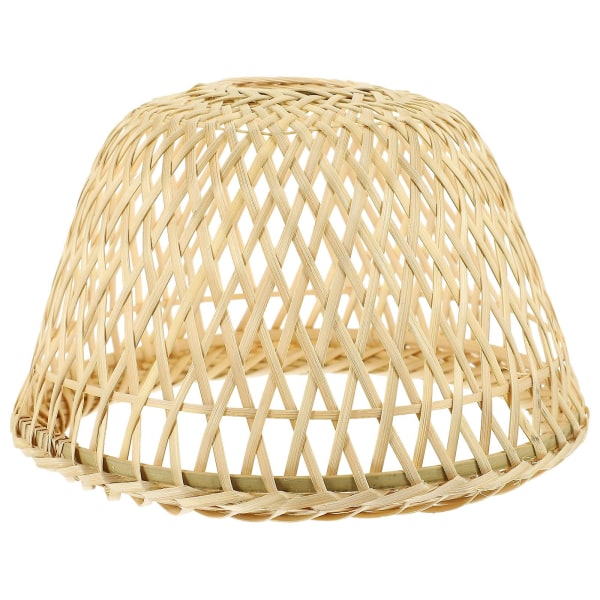 Utsökt handvävt cover dekorativt bambuvävande hantverkslampskärmKhaki17x17x13 Khaki 17x17x13