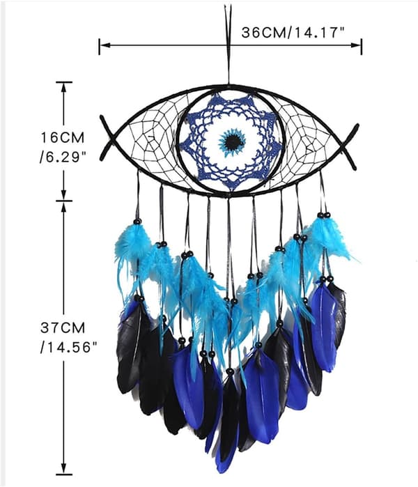 1 stk. drømmefanger med djævleøje, gobelin i boho-stil, håndlavet macramé