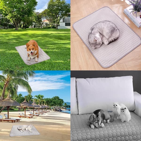 1 stk. kølemåtte til hunde, blød behagelig kølemåtte til hunde, sommerkølemåtte til hunde, kølepuder til kattehvalpe, 70 * 55 cm, (grå) Grå Grey